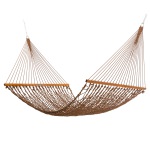 DURACORD® Rope Hammock with ROMAN ARC® 7-Ply Deluxe 15 ft. Cypress Wood Hammock Stand