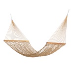 DURACORD® Rope Hammock with ROMAN ARC® 4-ply Cypress 15 ft. Wood Hammock Stand