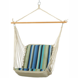 Pillowtop Hammock - Classic Black Stripe Cushioned Single Swing - Beaches Stripe