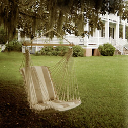Pillowtop Hammock - Classic Black Stripe Cushioned Single Swing - Regency Sand