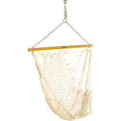 Pillowtop Hammock - Classic Black Stripe Single Cotton Rope Swing