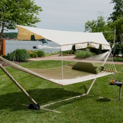 Hammock Canopy - Natural Fabric/Taupe Poles