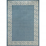 Blue and Champagne Waves Porch Rug
