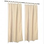 Sunbrella Dupione Pearl Outdoor Curtain with Tabs