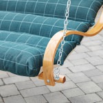 Curved Oak Double Deluxe Sunbrella Cushion Swing - Wentworth Juniper