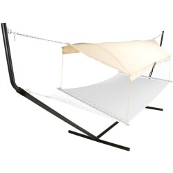 Hammock Canopy - Natural Fabric/Black Poles