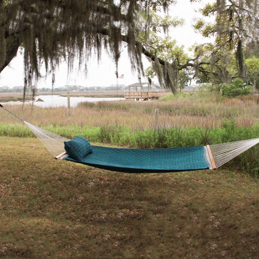 Large Soft Weave Hammock with TRI-BEAM® Steel Hammock Stand with Soft Weave Pillow