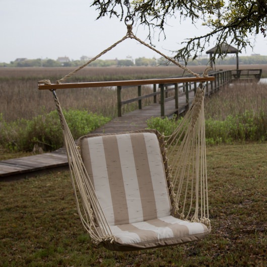 Single Cushioned Swing Made with Sunbrella - Decade Sand