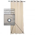 Sunbrella Linen Sesame Outdoor Curtain with Tabs
