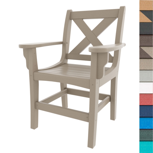 DURAWOOD® Cross Back Dining Chair with Arms