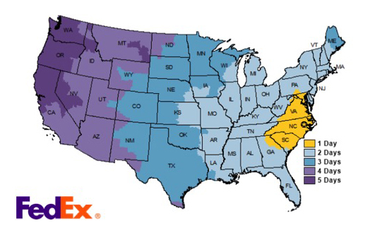 fedex shipping zone chart