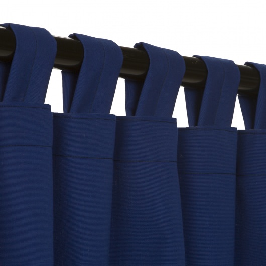 Sunbrella Canvas True Blue Outdoor Curtain with Tabs