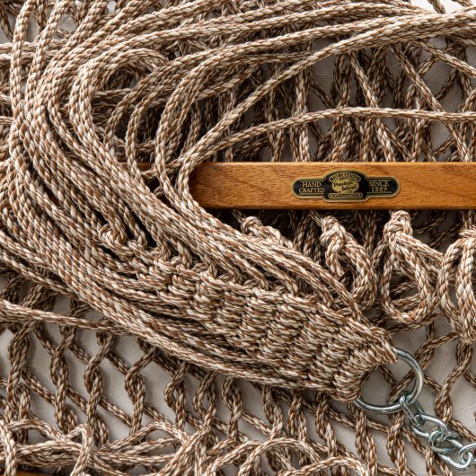 DURACORD® Large Original Rope Hammock - Antique Brown Oatmeal Heirloom Tweed
