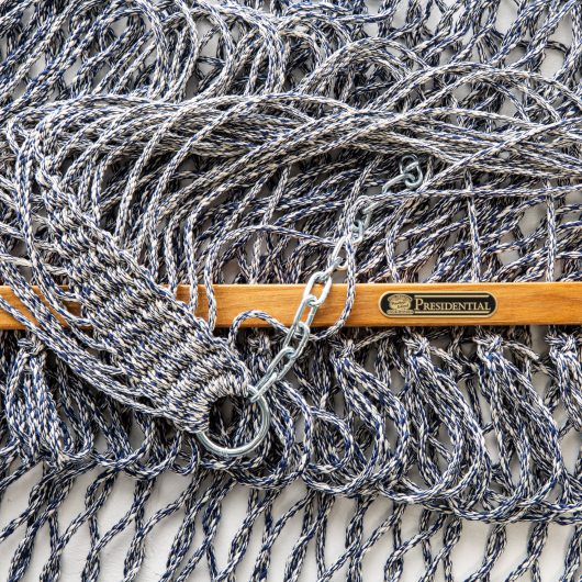 DURACORD® Presidential Original Rope Hammock - Navy Oatmeal Heirloom Tweed