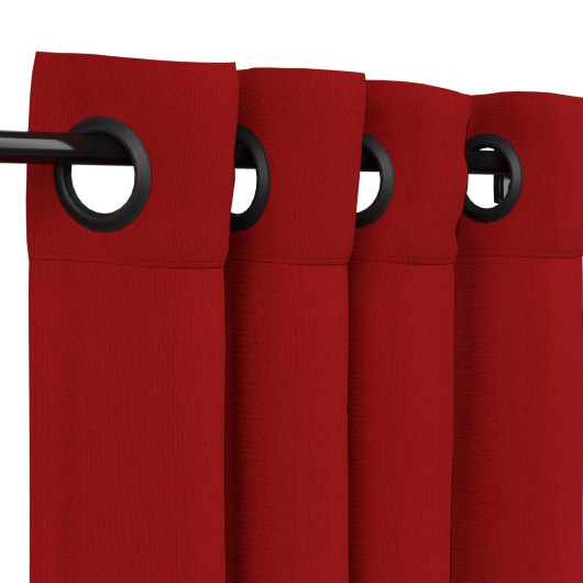 Sunbrella Canvas Jockey Red Outdoor Curtain with Grommets