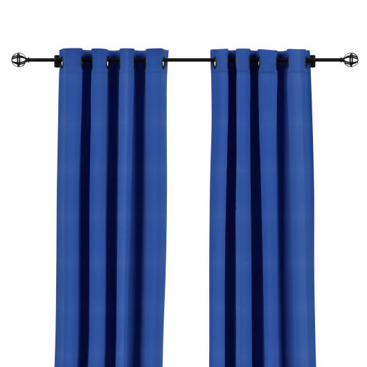 Sunbrella Canvas True Blue Outdoor Curtain with Plated Grommets