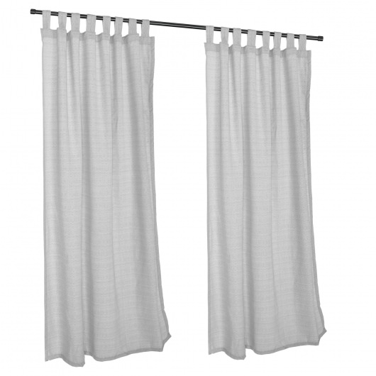 Sunbrella Linen Silver Outdoor Curtain with Grommets