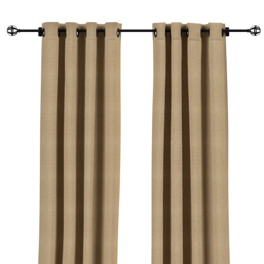 Sunbrella Linen Sesame Outdoor Curtain with Grommets