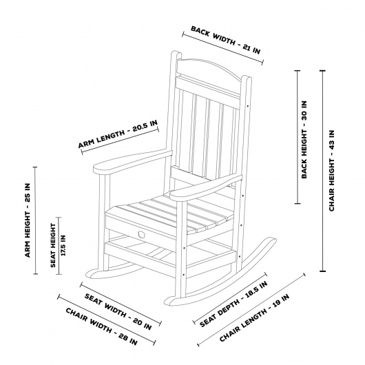 DURAWOOD® 3 Piece Vertical Porch Rocker Set