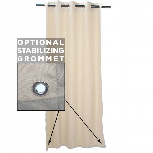 Sunbrella Linen Sesame Outdoor Curtain with Grommets
