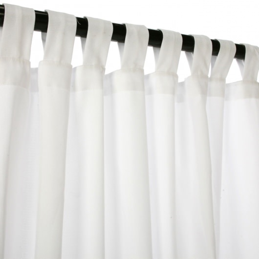 Canvas White Sunbrella Outdoor Curtains, White Tab Top Curtains