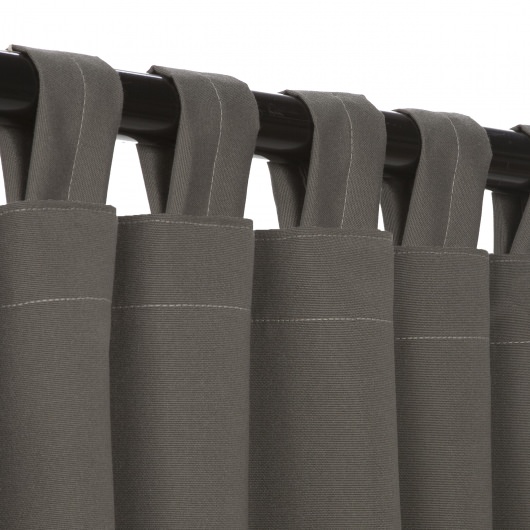 Sunbrella Canvas Charcoal Outdoor Curtain with Tabs