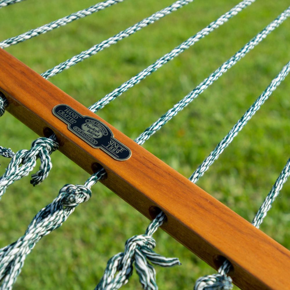 DURACORD® Large Original Rope Hammock - Green Oatmeal Heirloom Tweed