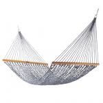 Large DuraCord Rope Hammock with Tri-Beam Steel Hammock Stand and Optional Hammock Pillow
