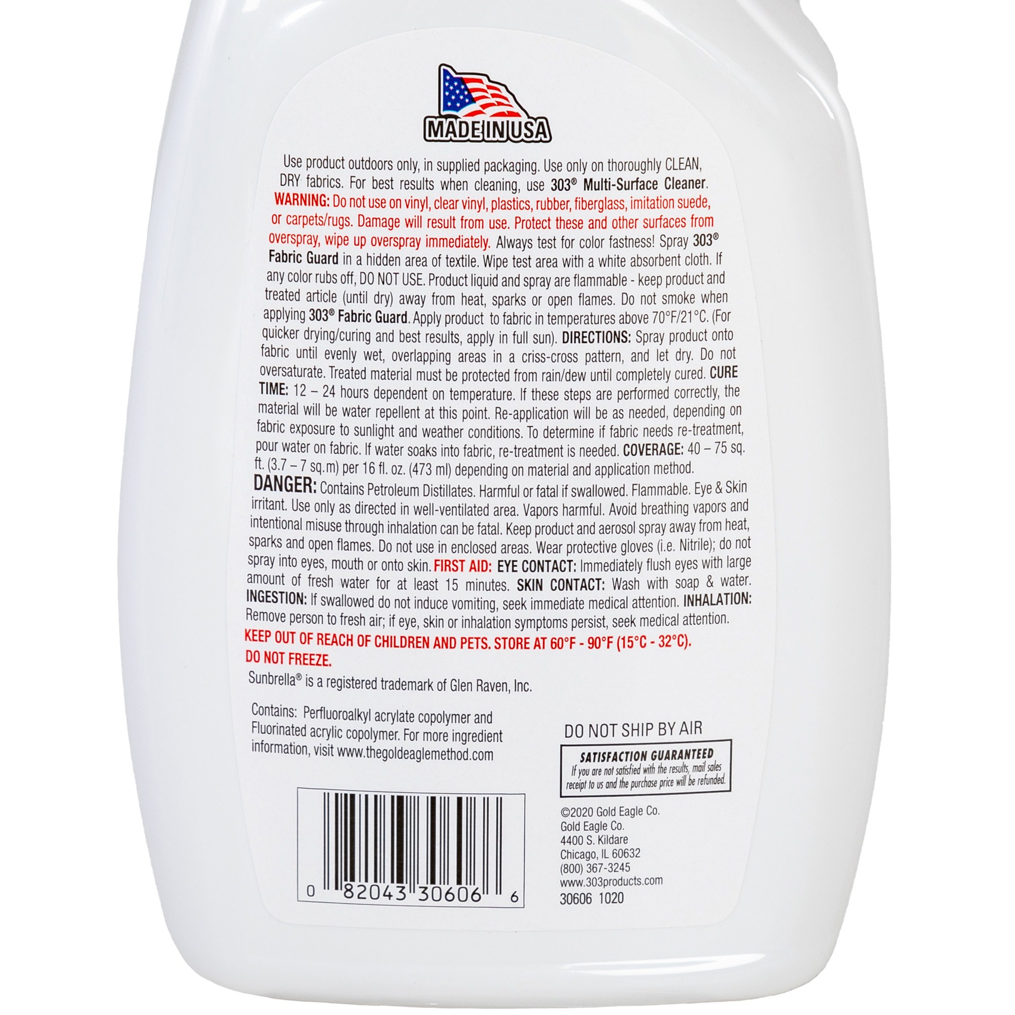 303 Stain Guard Spray for Indoor Fabrics