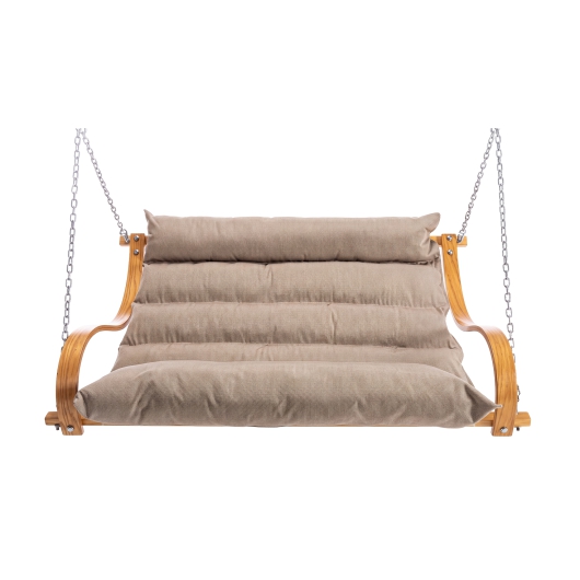 Curved Oak Double Deluxe Sunbrella Cushion Swing