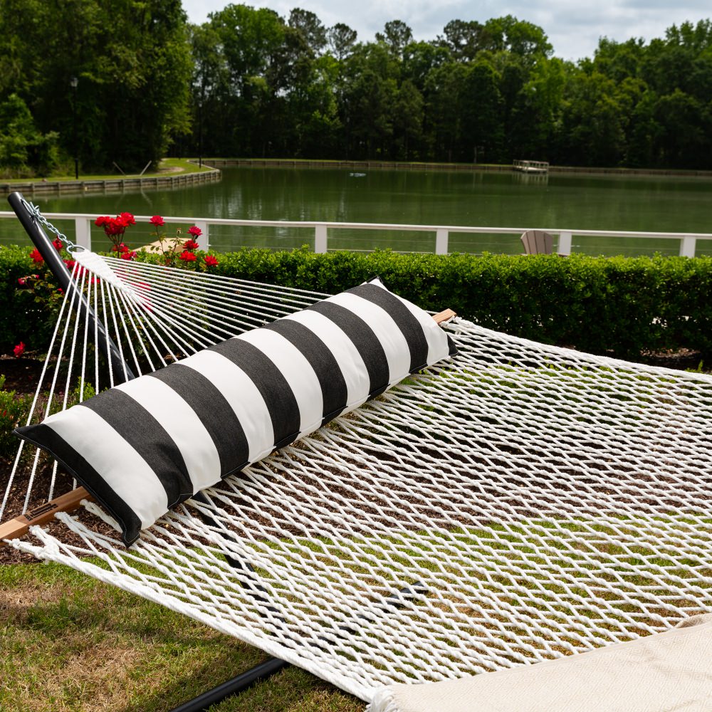Long Sunbrella Hammock Pillow - Cabana Black