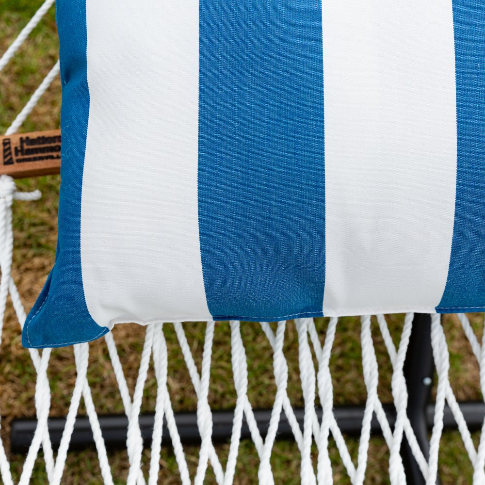 Long Plush Sunbrella Hammock Pillow - Cabana Regatta