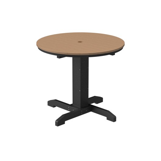 DURAWOOD® Round Bistro Dining Table - Black and Cedar