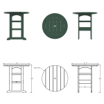 DURAWOOD® Poly Round Bar Height Table - 39.5 in.