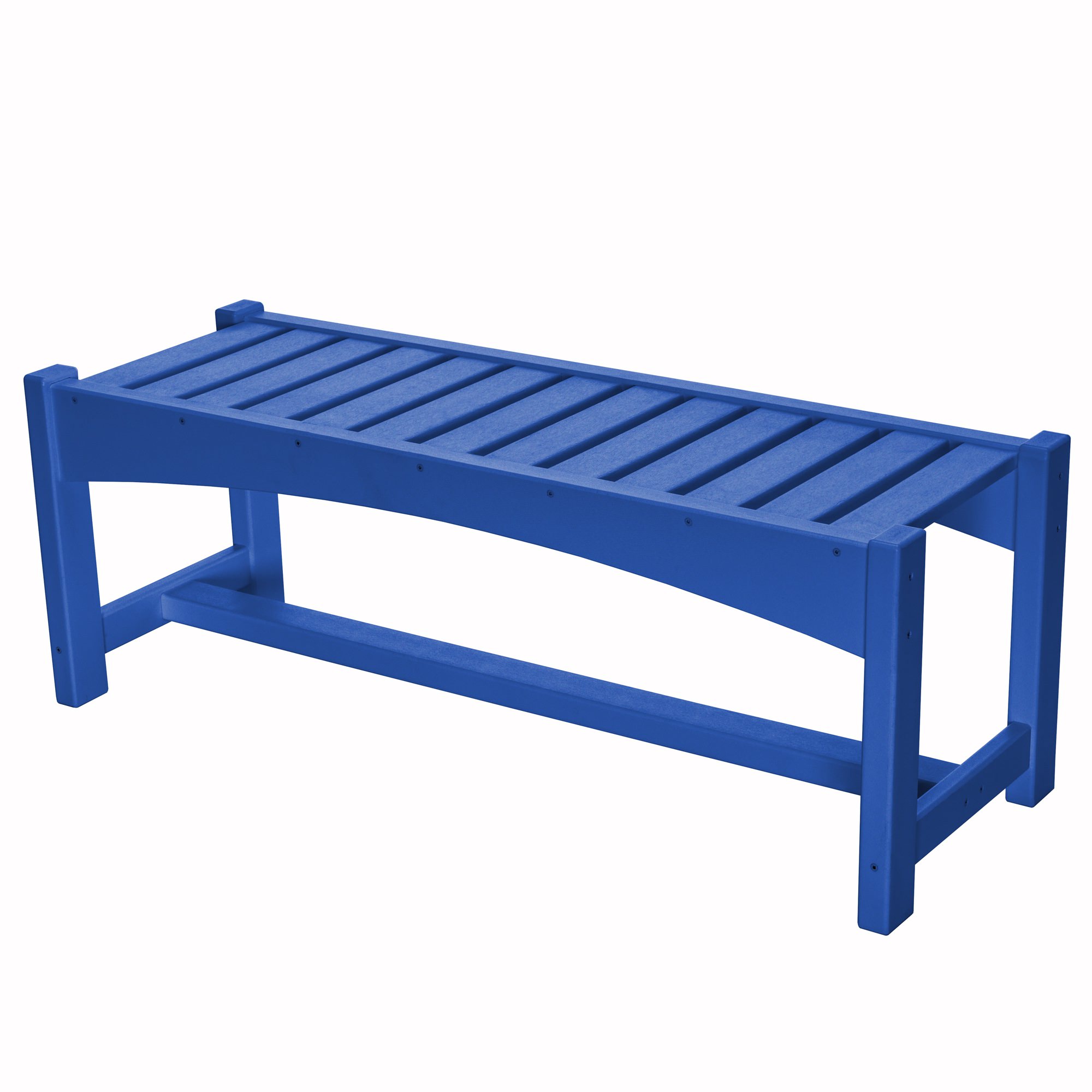 Blue metal outdoor discount bench