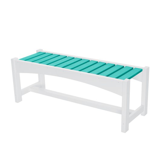Classic Dining Bench - White and Turquoise