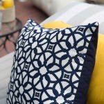 Sunbrella Throw Pillow Luxe Indigo 18 in x 18 in