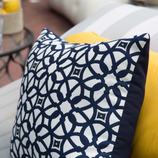 Sunbrella Throw Pillow Luxe Indigo 18 in x 18 in