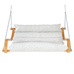 Curved Oak Double Deluxe Bella Dura Cushion Swing - Atoll Mist