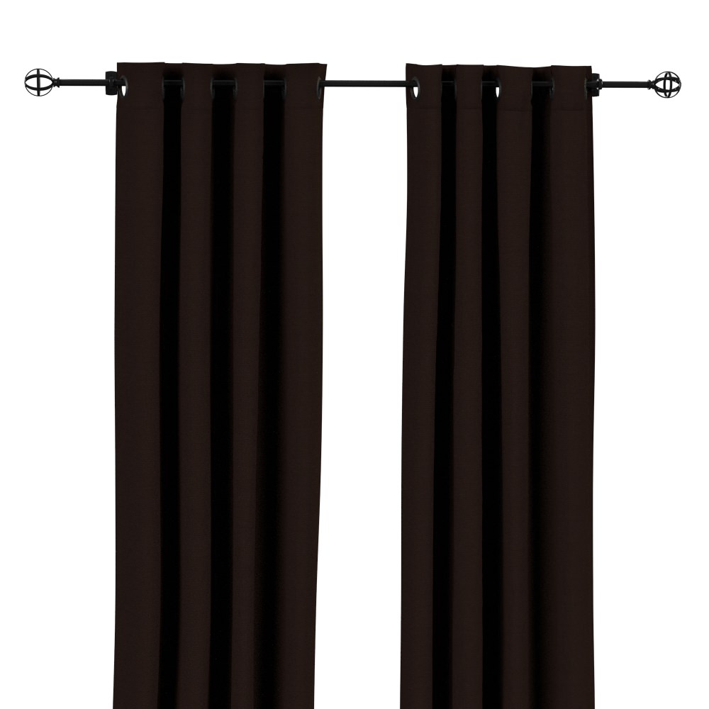 Sunbrella Canvas Bay Brown Outdoor Curtain with Grommets