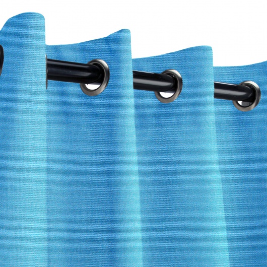 Sunbrella Canvas Capri Outdoor Curtain with Nickel Plated Grommets