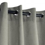 Sunbrella Canvas Charcoal Outdoor Curtain with Grommets
