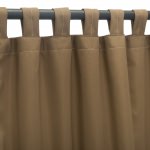Sunbrella Canvas Cocoa Outdoor Curtain with Tabs