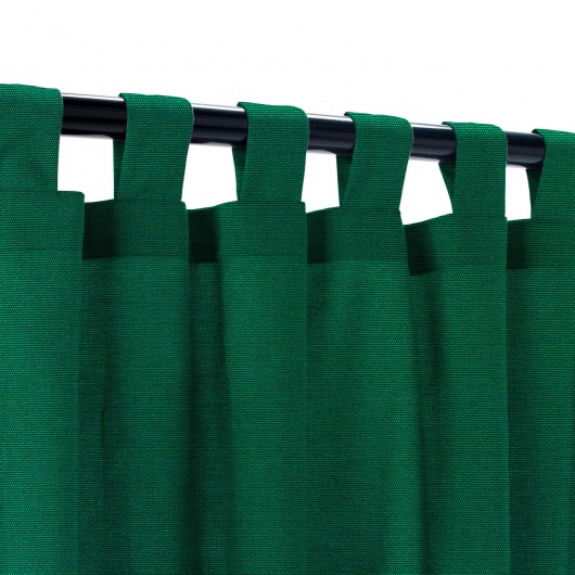 Sunbrella Canvas Forest Green Outdoor Curtain with Tabs