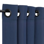 Sunbrella Canvas Navy Outdoor Curtain with Grommets