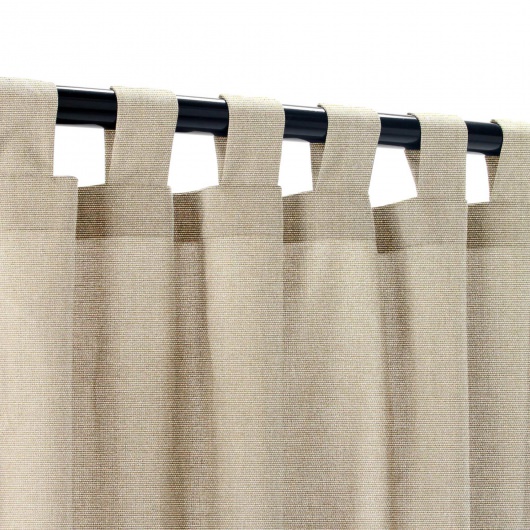Sunbrella Canvas Taupe Outdoor Curtain with Tabs