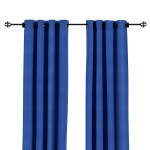 Sunbrella Canvas True Blue Outdoor Curtain with Plated Grommets
