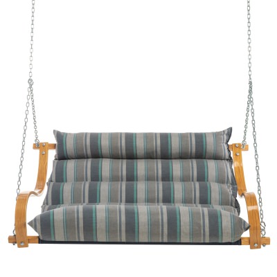 Curved Oak Double Deluxe Sunbrella Cushion Swing