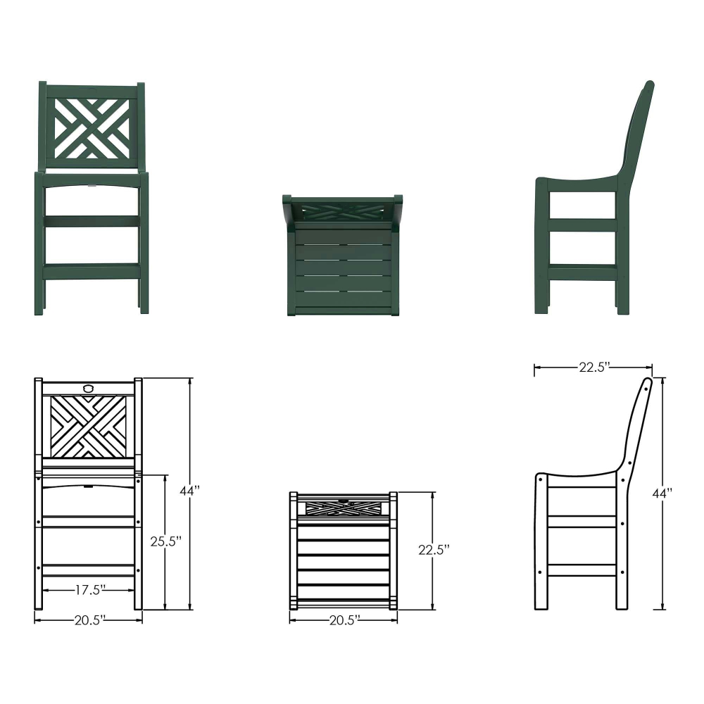 DURAWOOD® Poly Chippendale Counter Height Chair