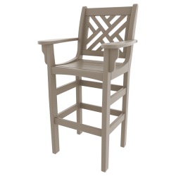 DURAWOOD® Poly Chippendale Bar Height Chair with Arms